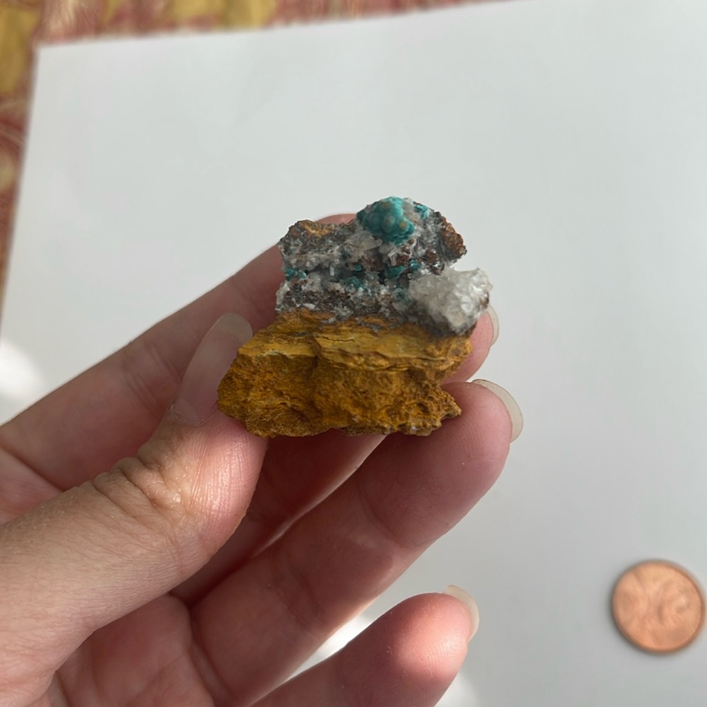 Volcanic rosasite crystal specimen